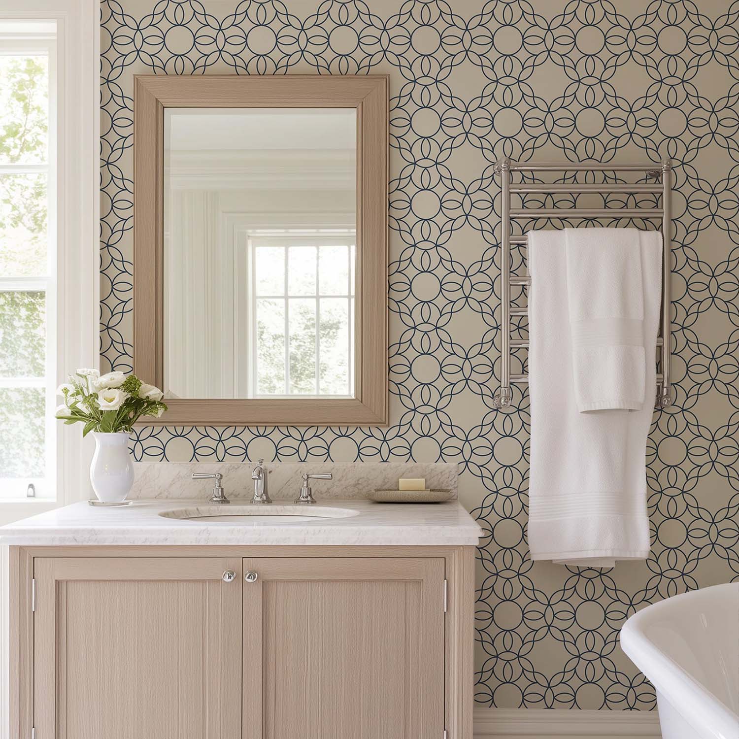 Mitchell Black Bloom Ring Wallpaper