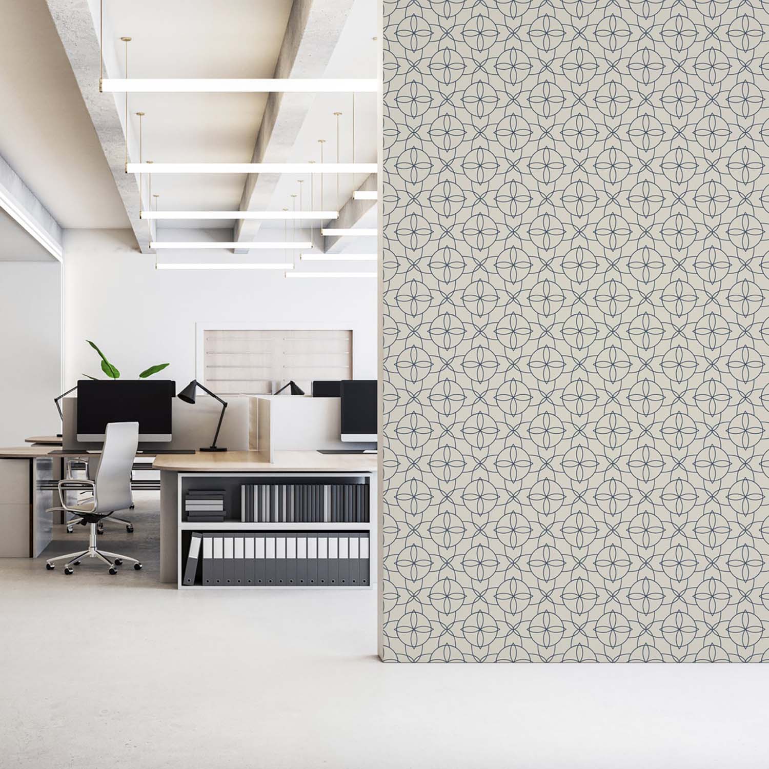 Mitchell Black Court Rosette Wallpaper