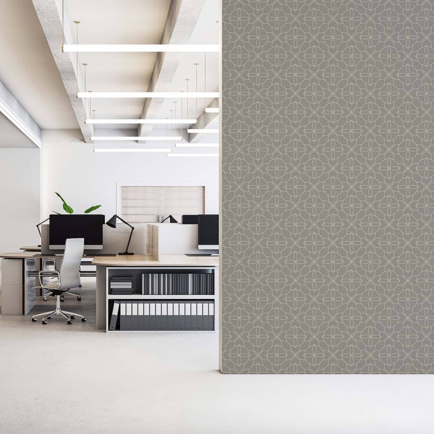 Mitchell Black Court Rosette Wallpaper