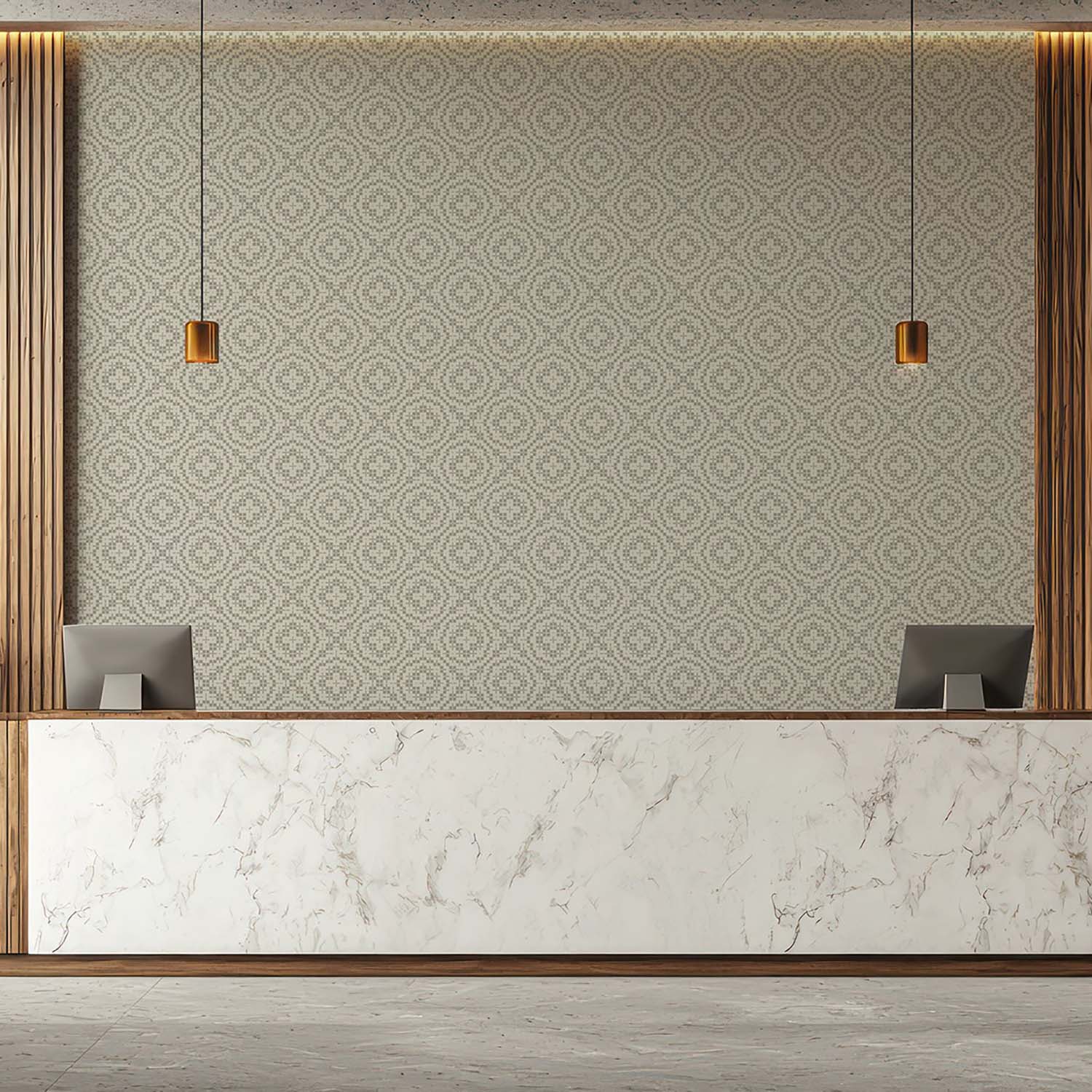 Mitchell Black Echo Tile Wallpaper