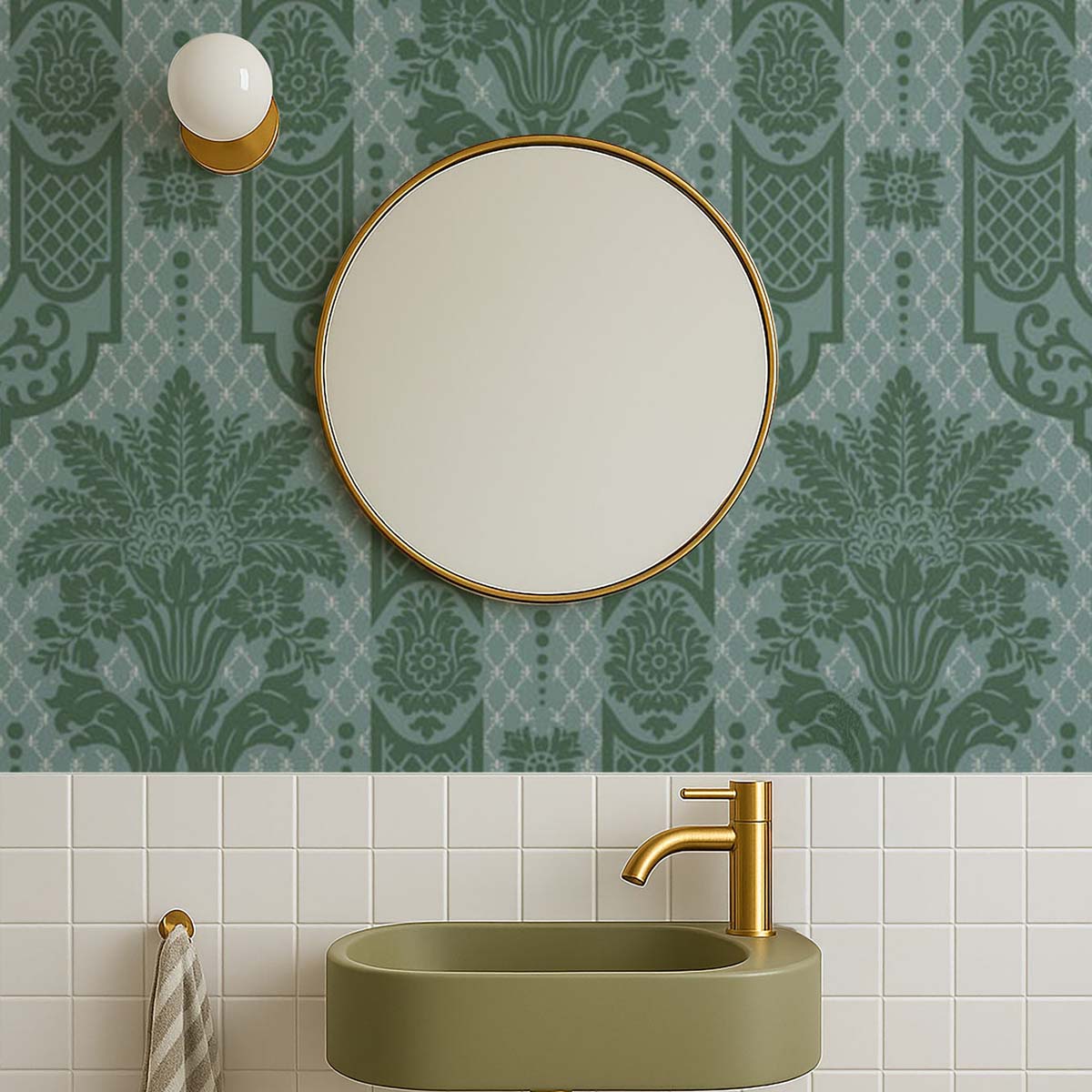 Mitchell Black Columnar Bloom Wallpaper