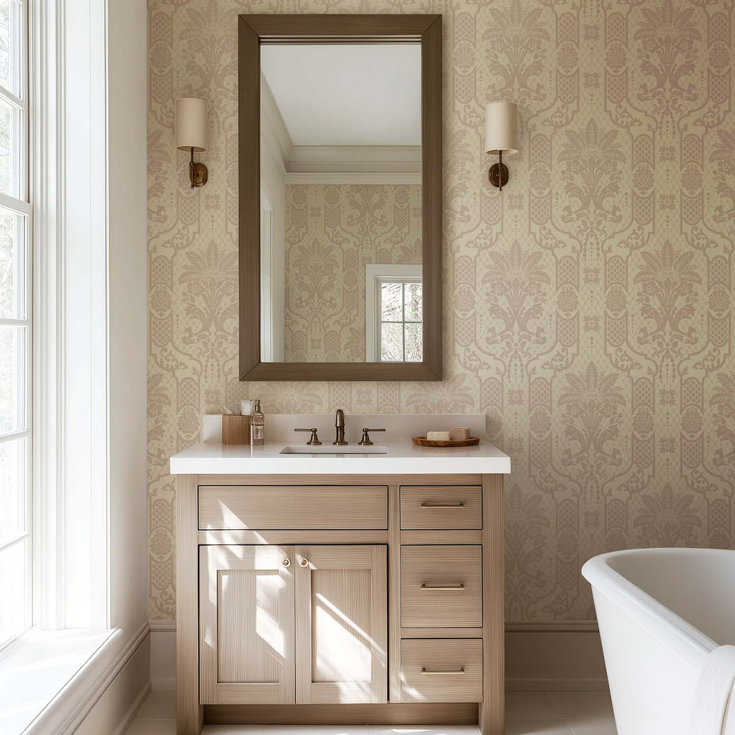 Mitchell Black Columnar Bloom Wallpaper