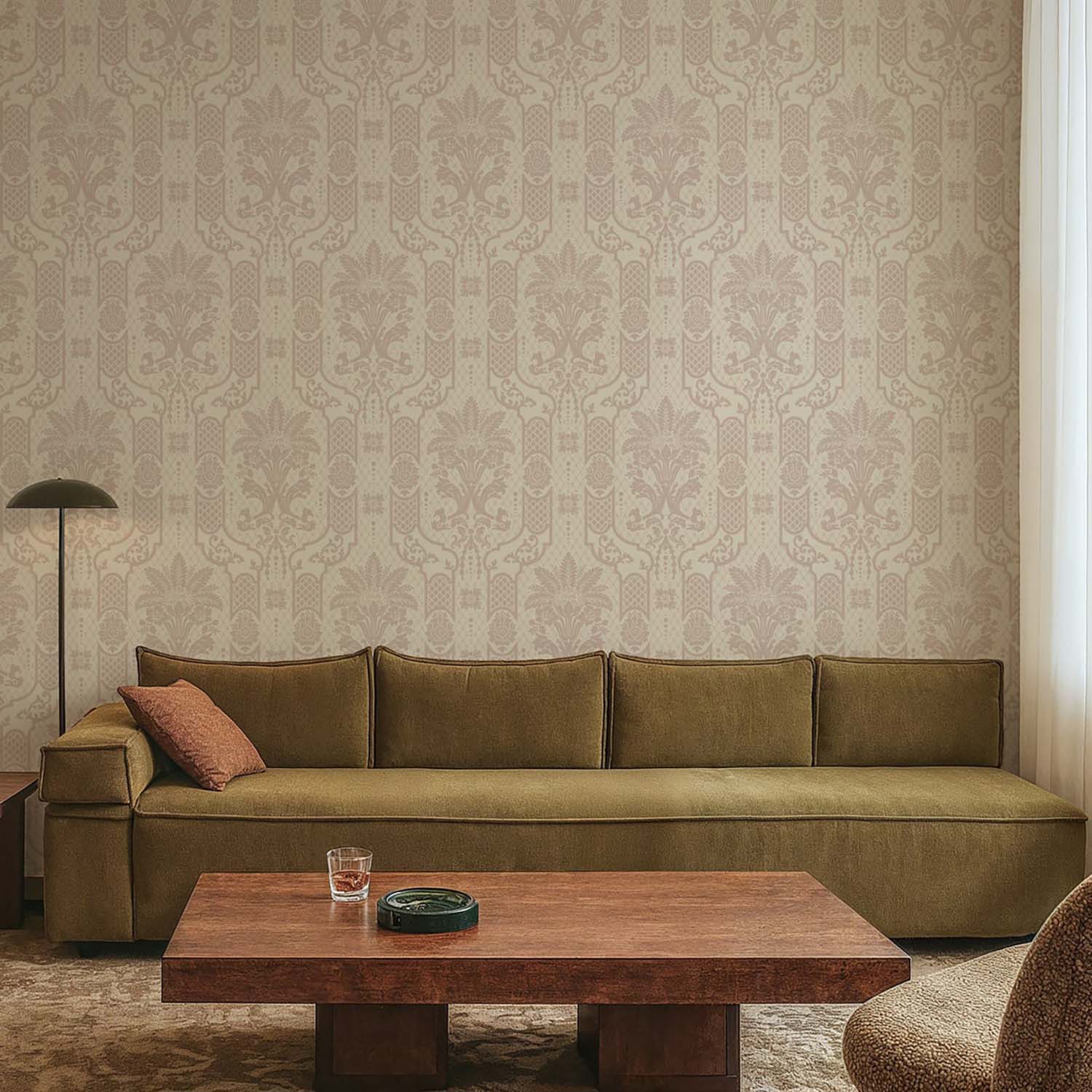 Mitchell Black Columnar Bloom Wallpaper