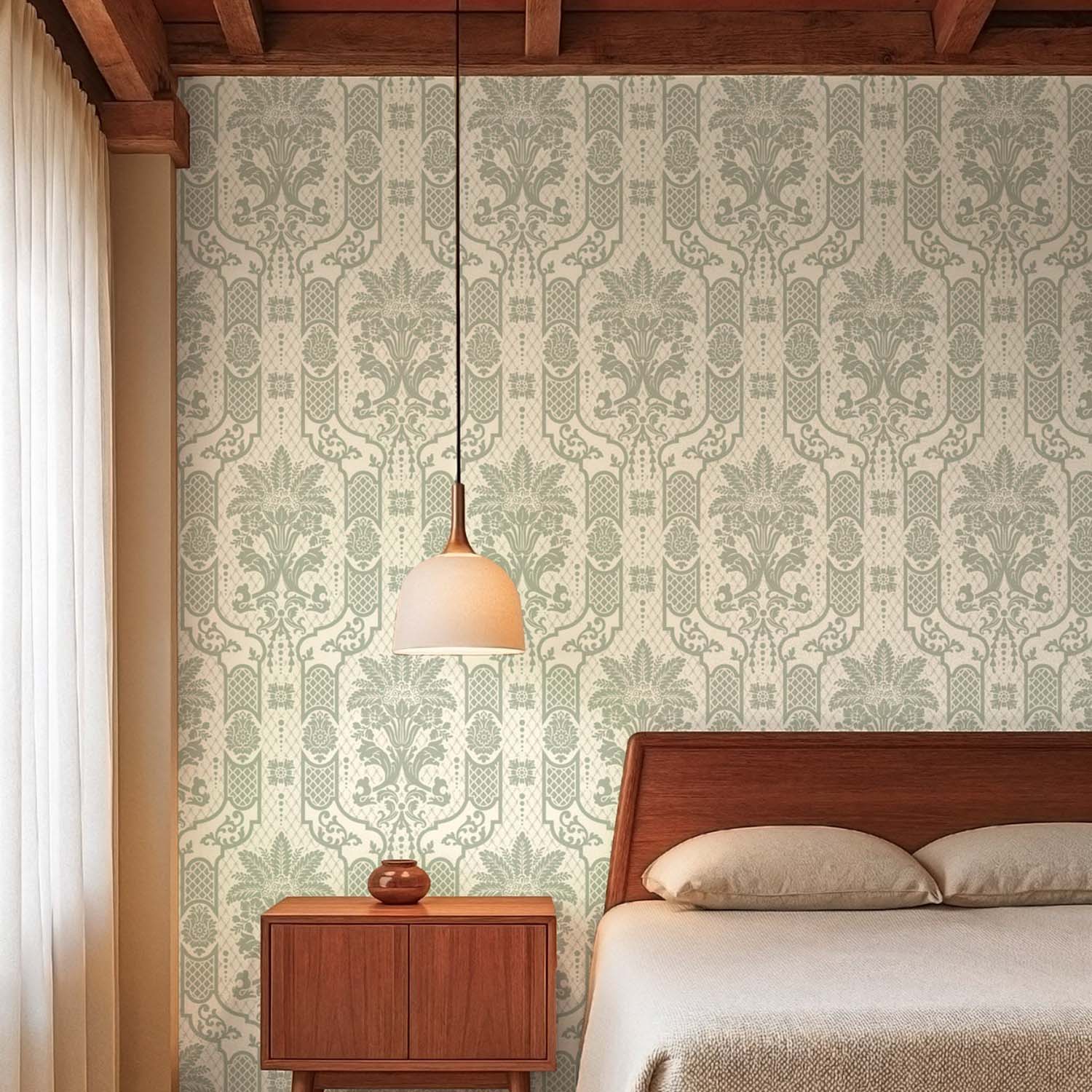 Mitchell Black Columnar Bloom Wallpaper