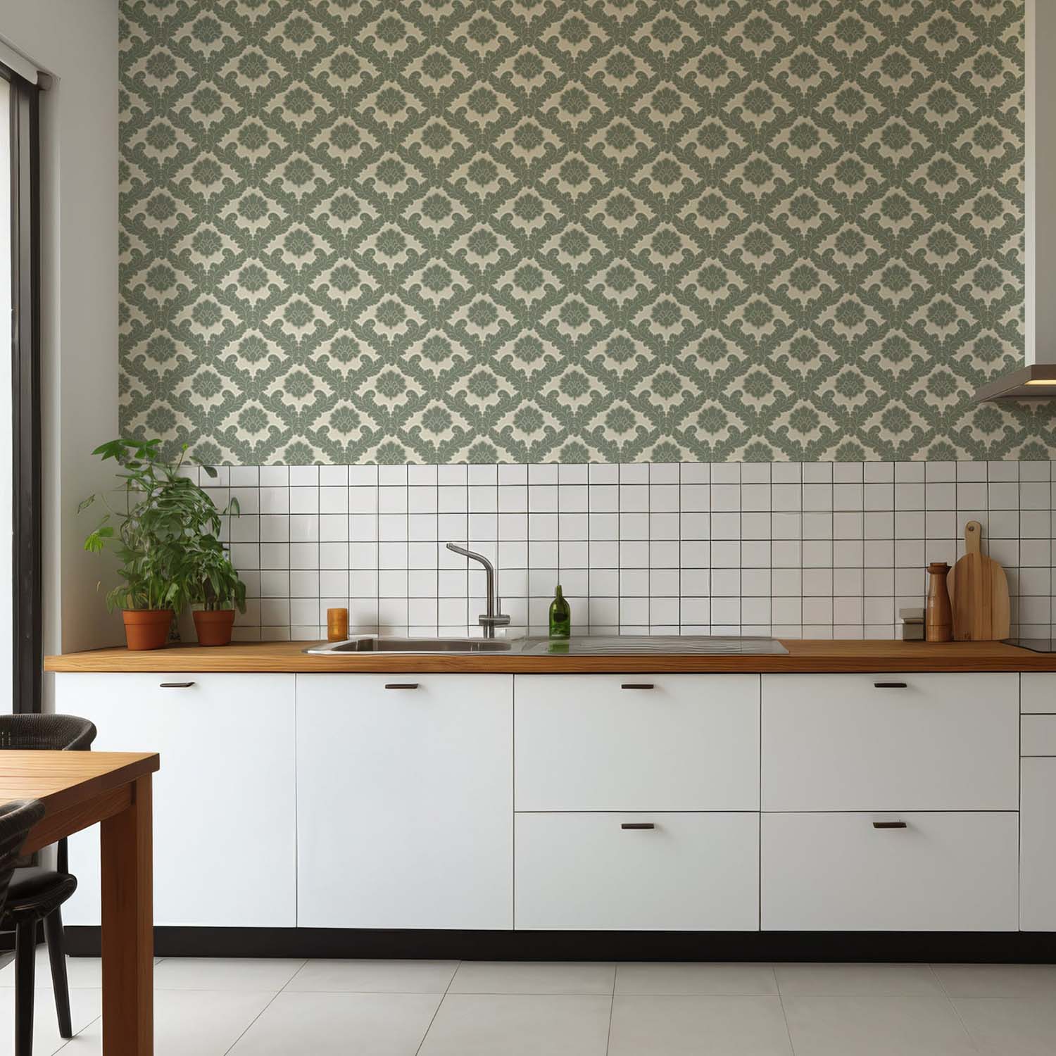 Mitchell Black Drawing Room Leaf Wallpaper