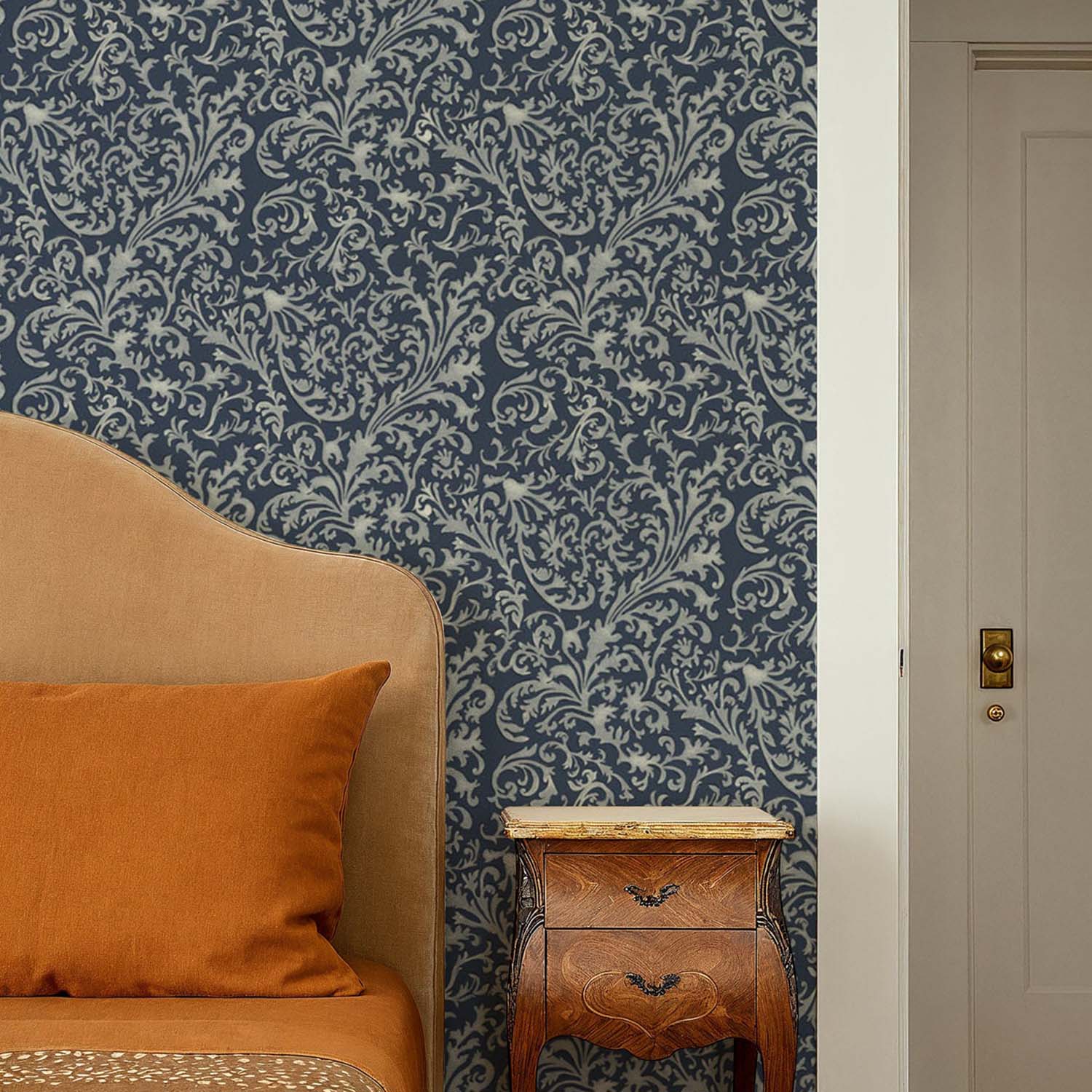 Mitchell Black Florentine Vine Wallpaper