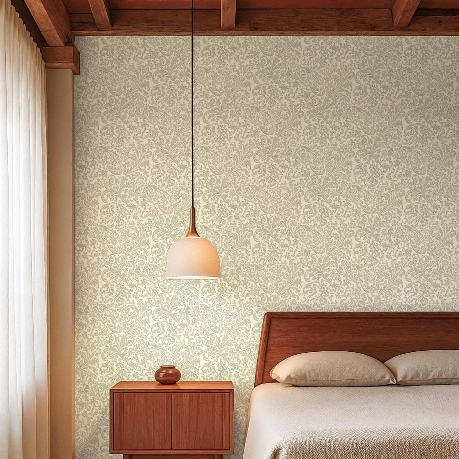 Mitchell Black Florentine Vine Wallpaper