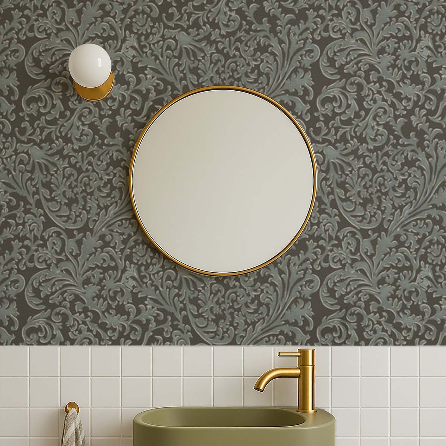 Mitchell Black Florentine Vine Wallpaper