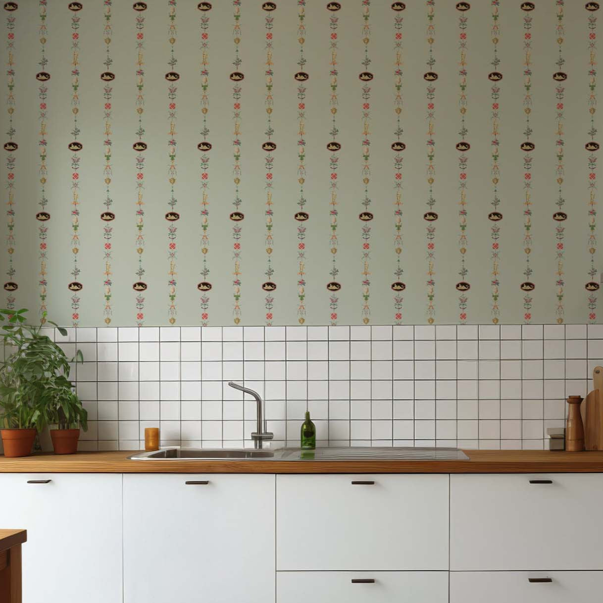 Mitchell Black NeoClassical Stripe Wallpaper