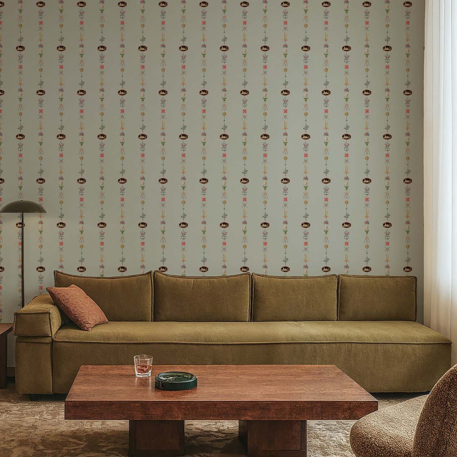 Mitchell Black NeoClassical Stripe Wallpaper