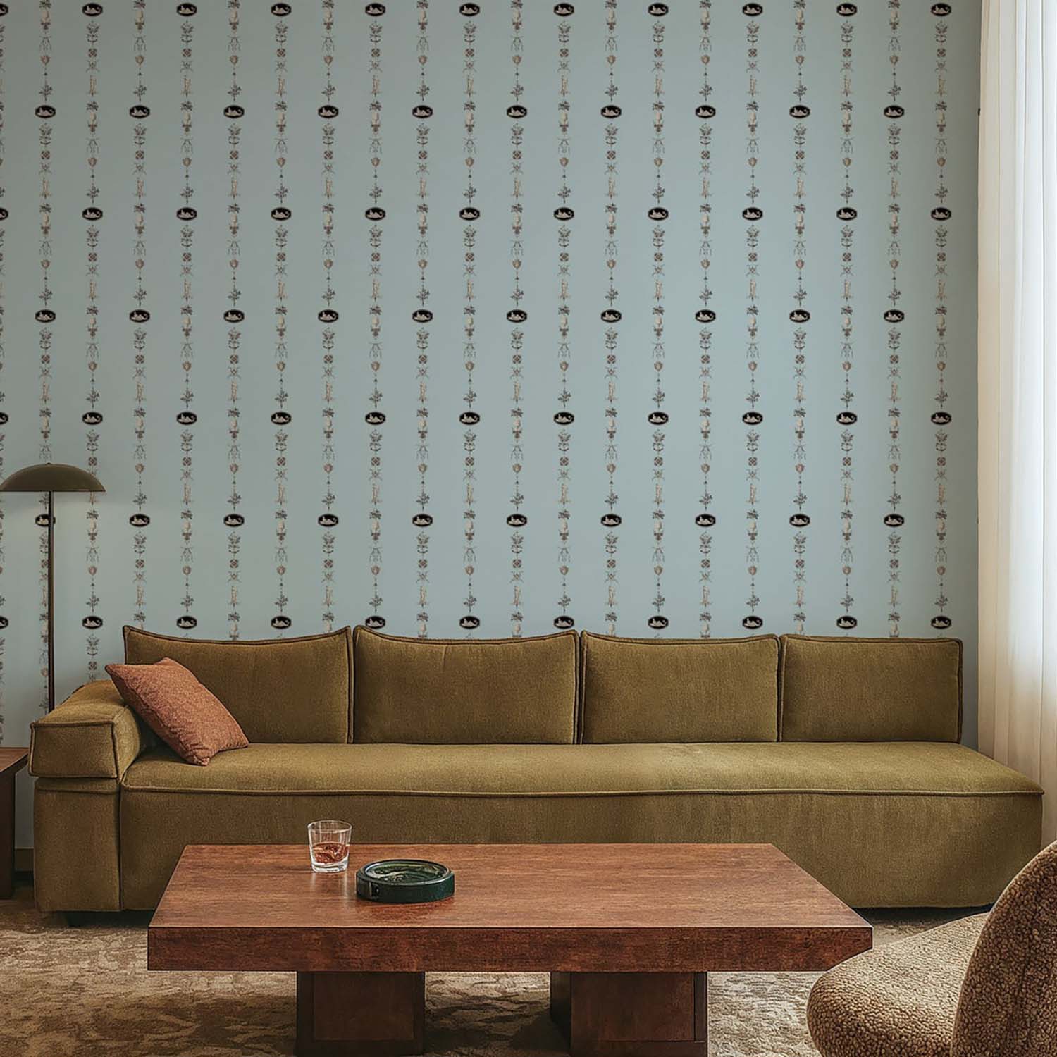 Mitchell Black NeoClassical Stripe Wallpaper