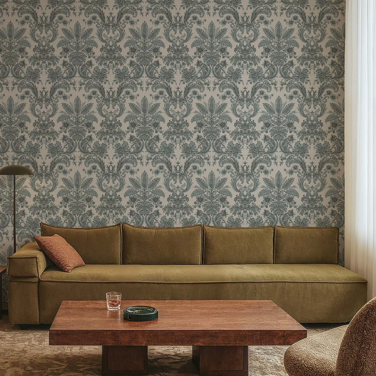 Mitchell Black Parlor Paper Wallpaper