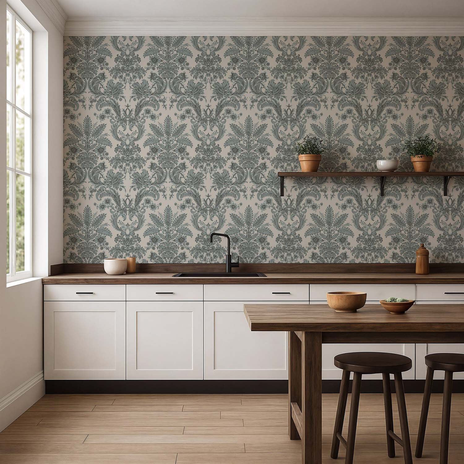 Mitchell Black Parlor Paper Wallpaper