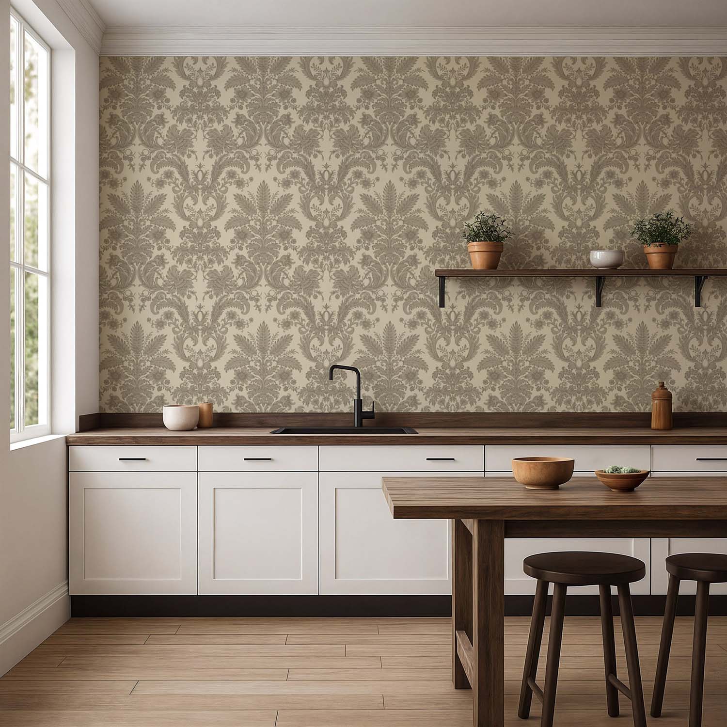 Mitchell Black Parlor Paper Wallpaper