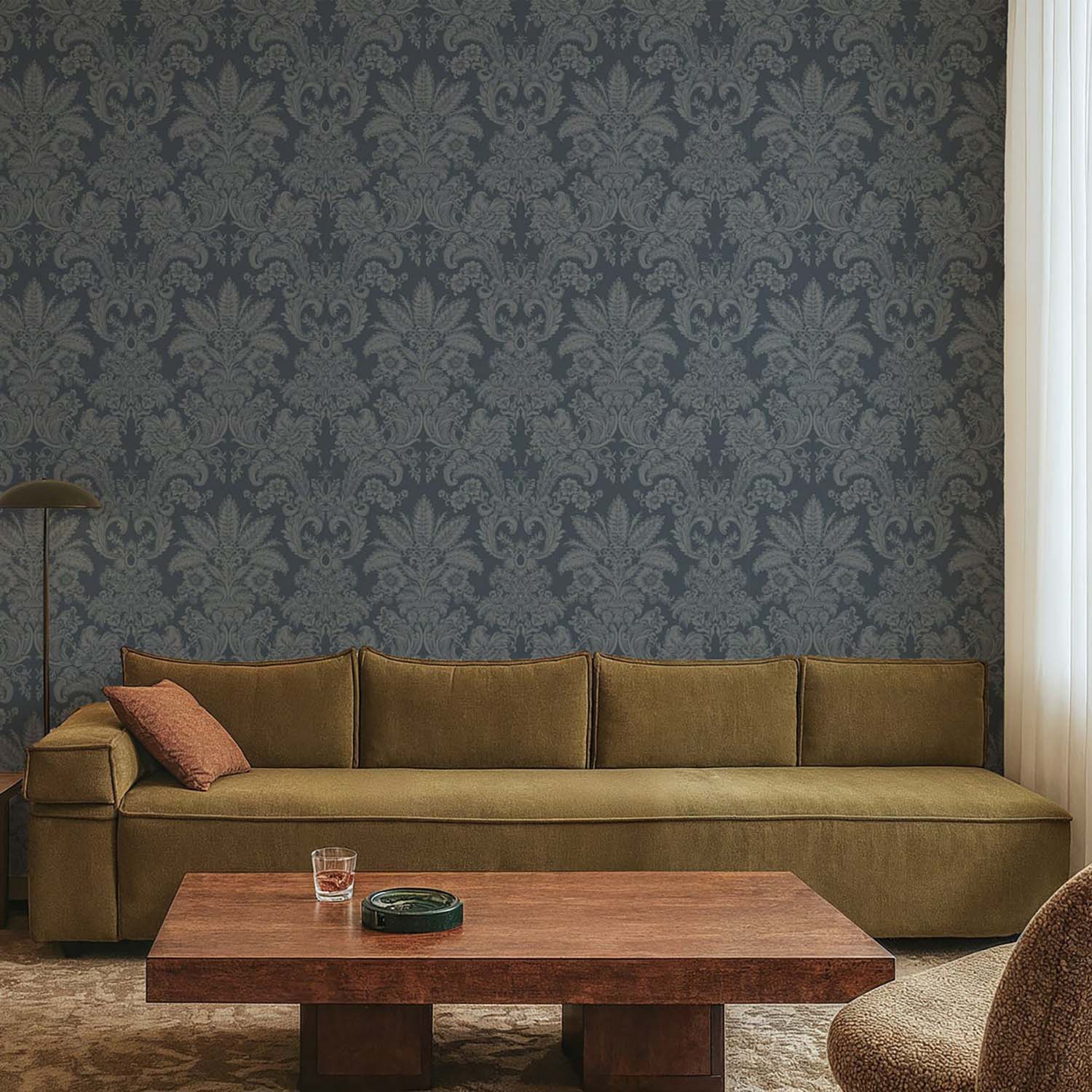 Mitchell Black Parlor Paper Wallpaper