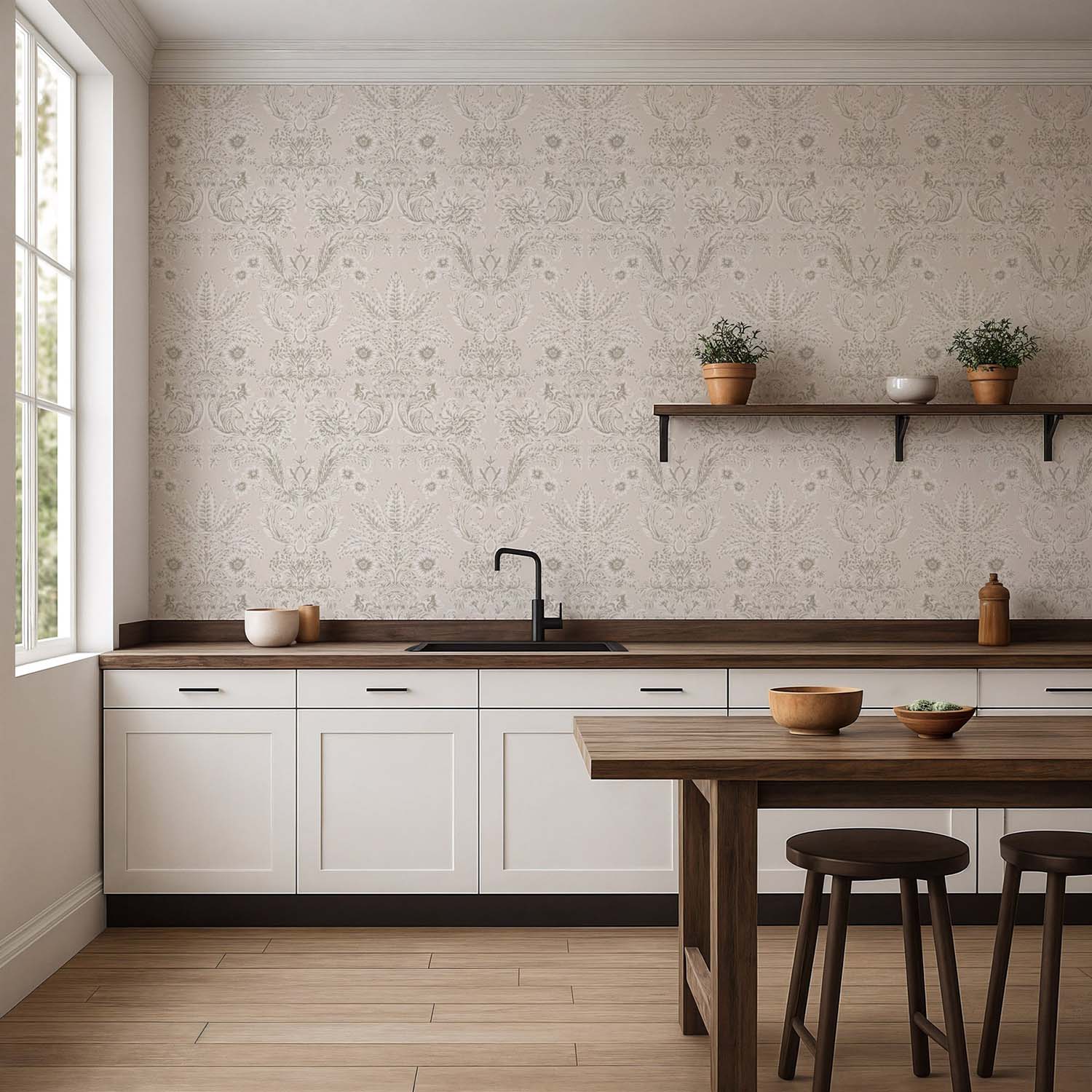 Mitchell Black Parlor Paper Wallpaper