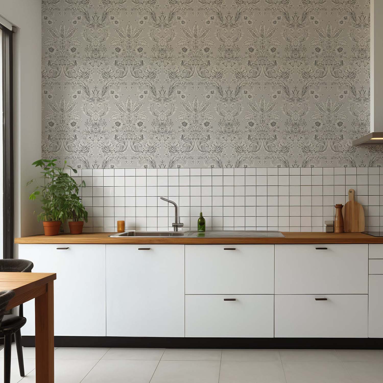 Mitchell Black Parlor Paper Wallpaper