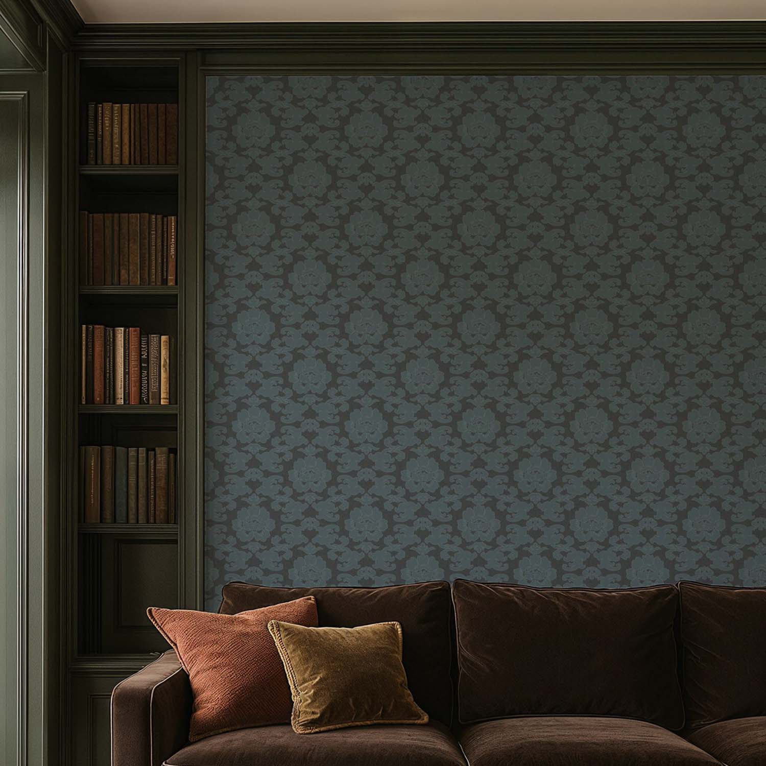 Mitchell Black Silken Poppy Wallpaper