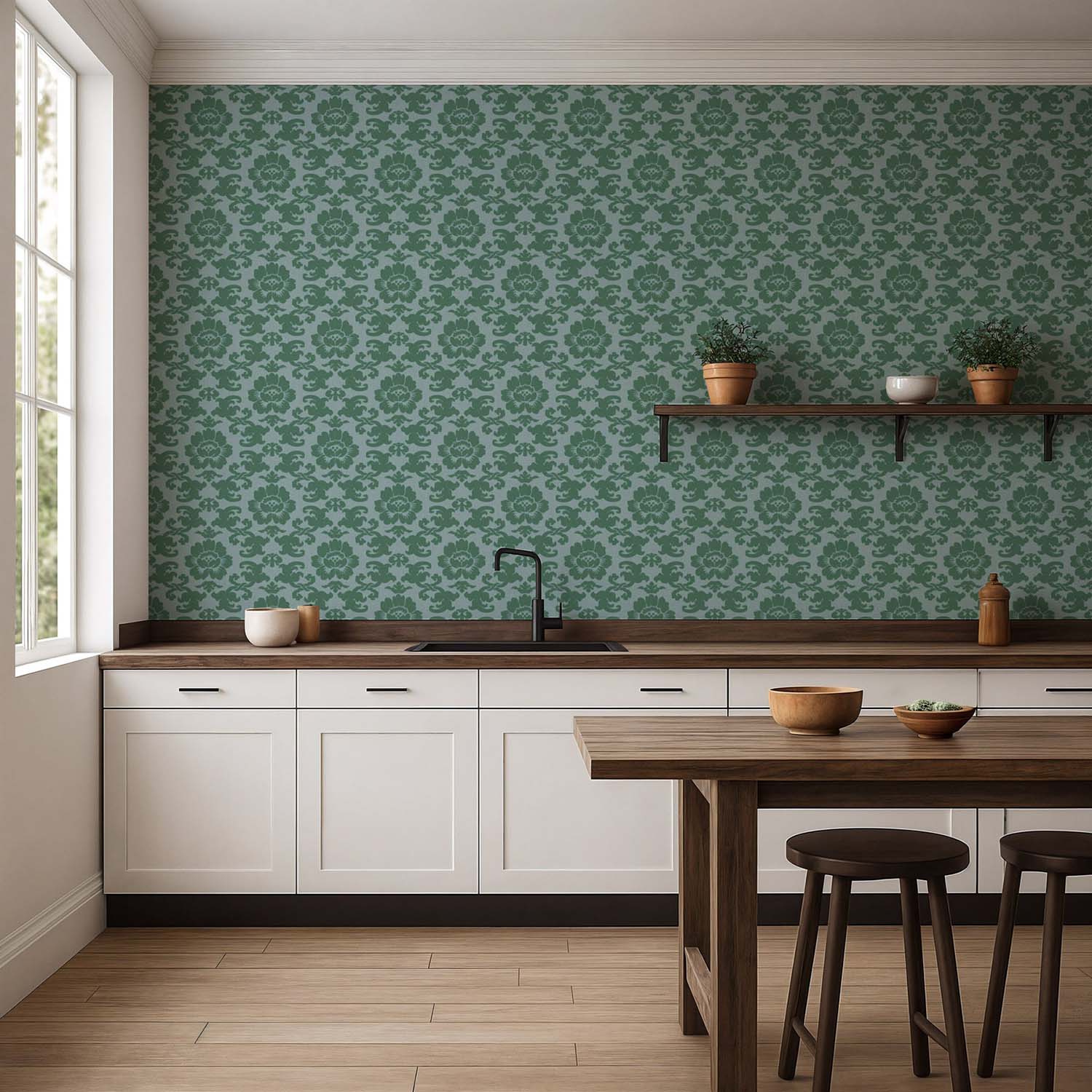 Mitchell Black Silken Poppy Wallpaper