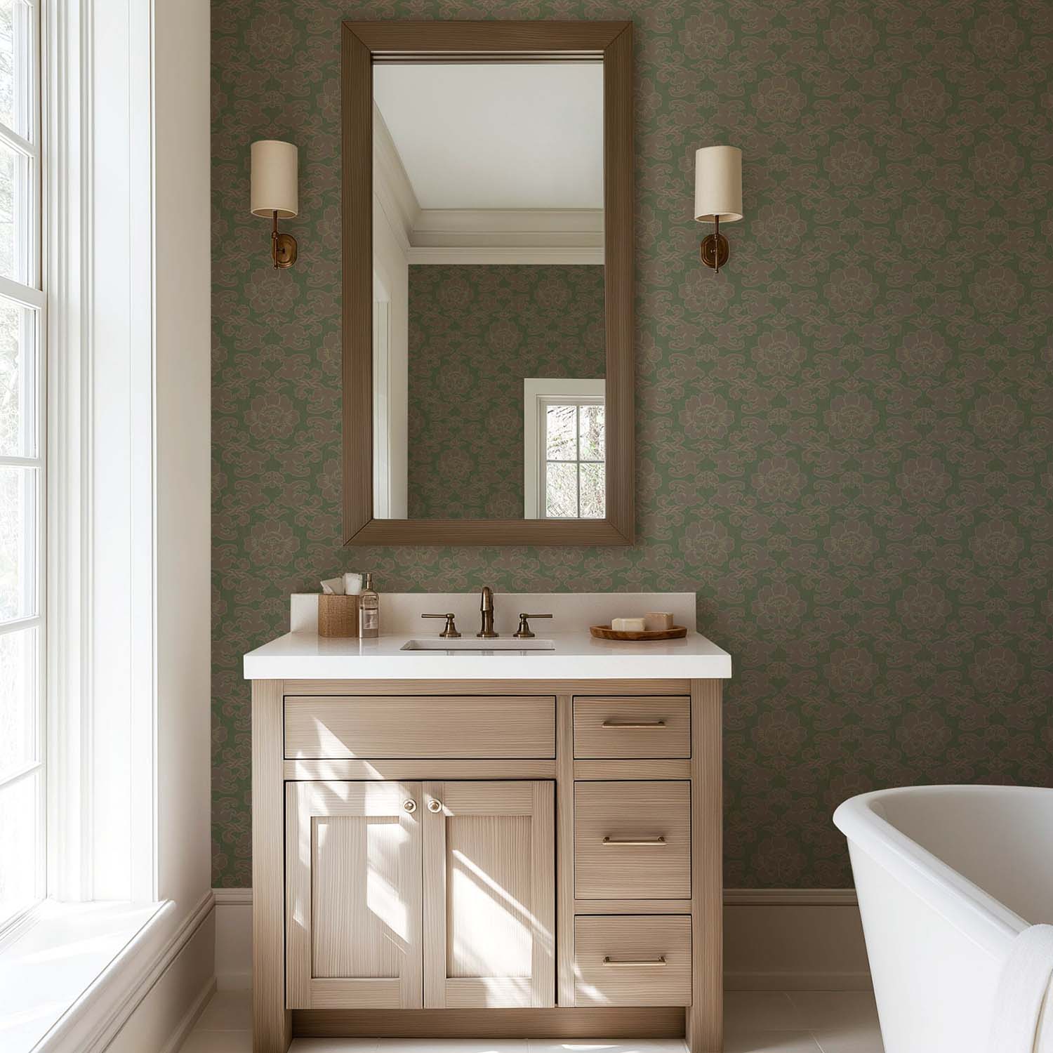 Mitchell Black Silken Poppy Wallpaper