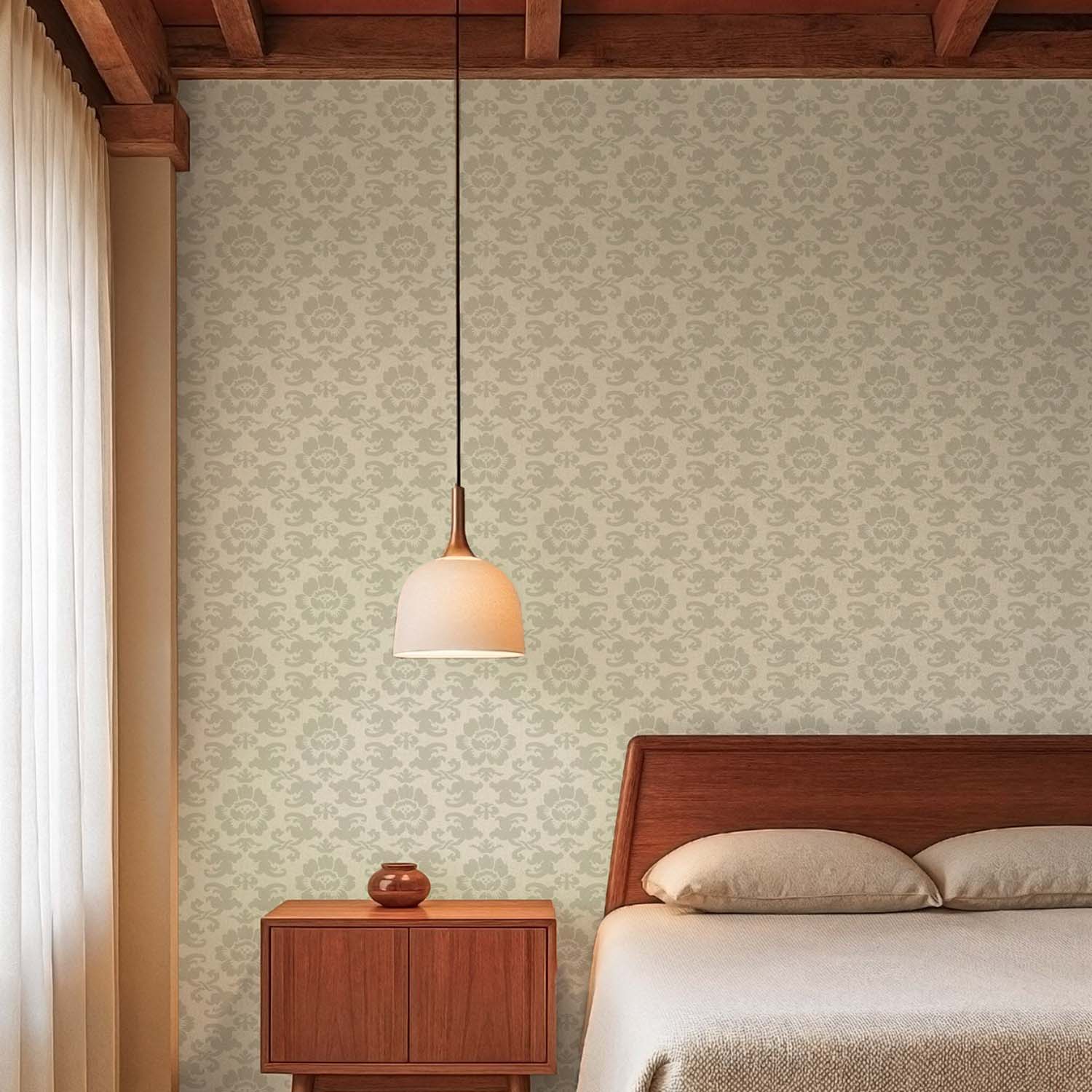 Mitchell Black Silken Poppy Wallpaper