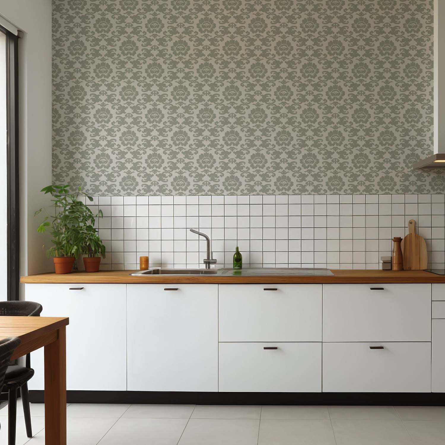 Mitchell Black Silken Poppy Wallpaper