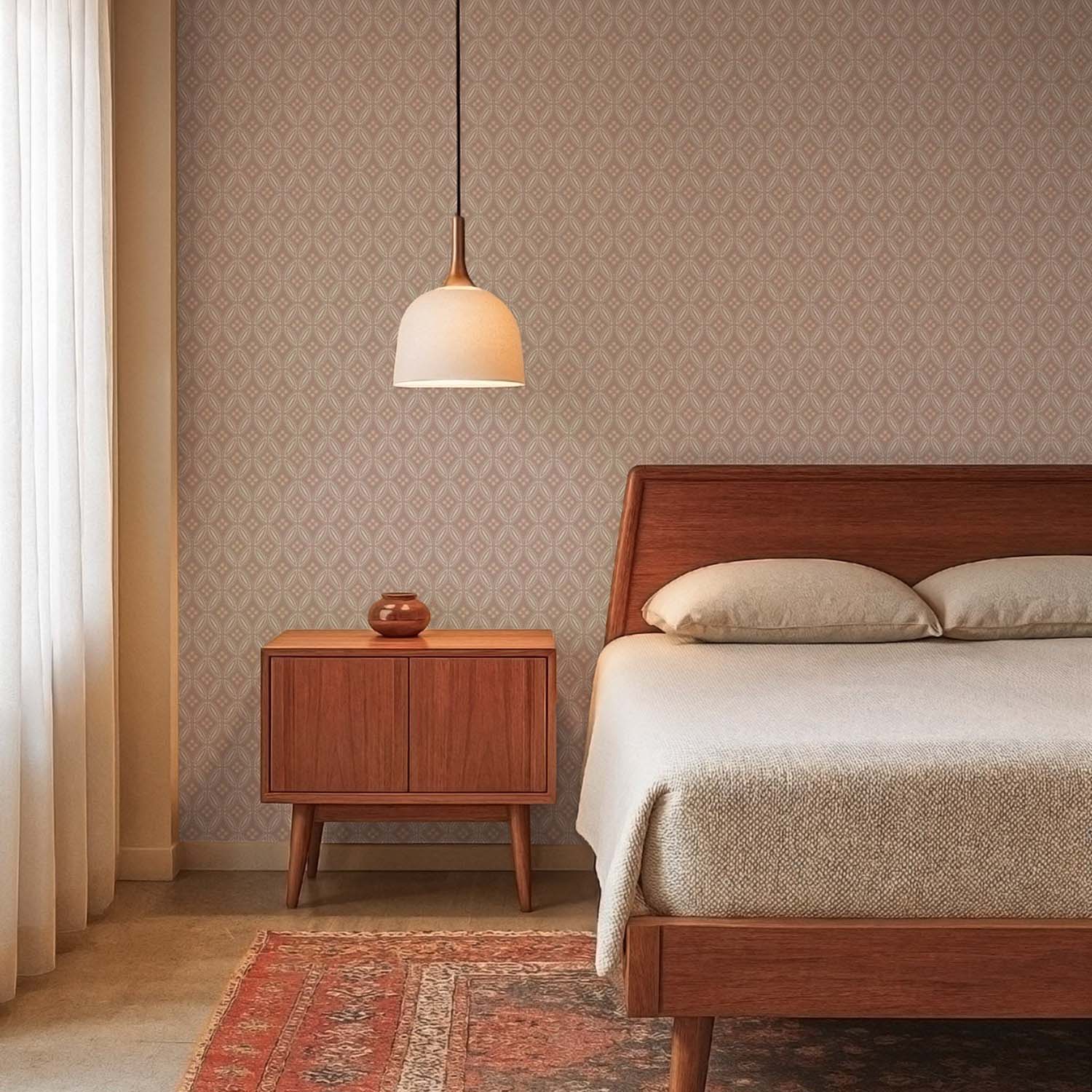 Mitchell Black Stone Lace Wallpaper