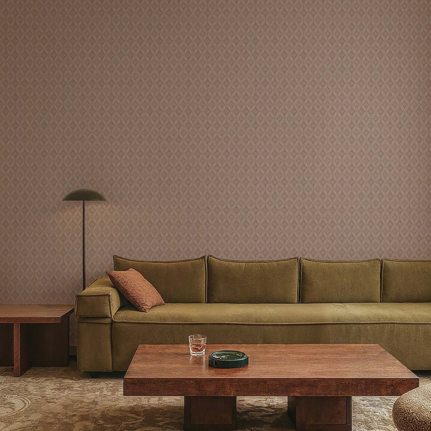 Mitchell Black Stone Lace Wallpaper