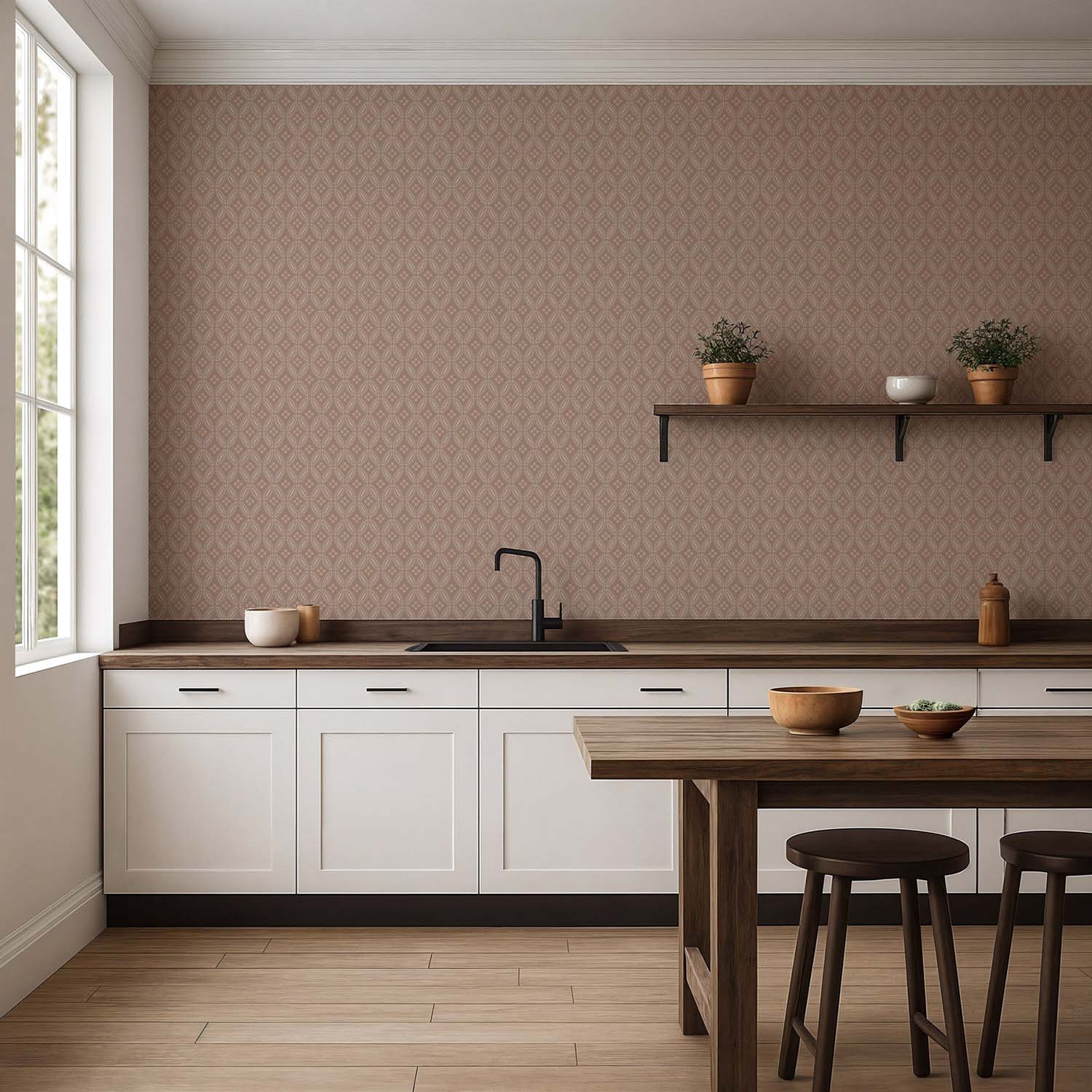 Mitchell Black Stone Lace Wallpaper