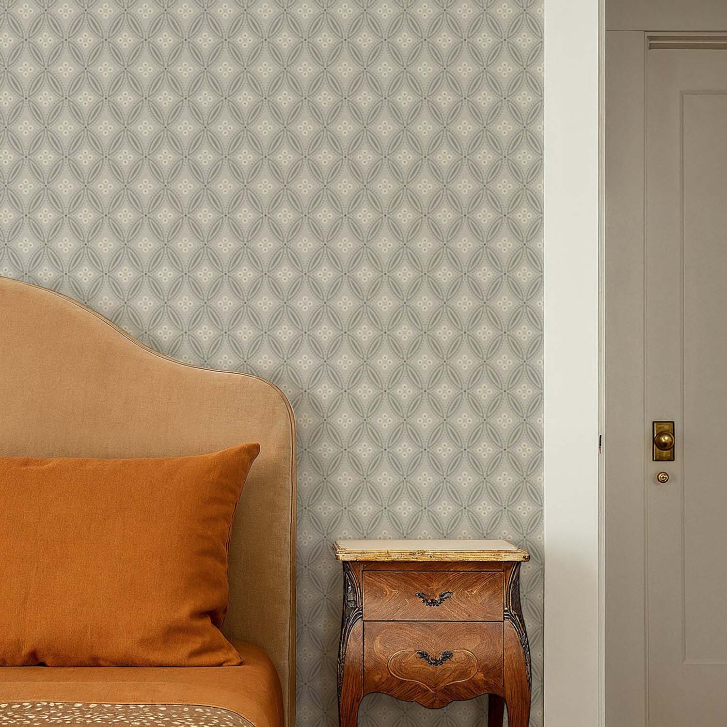 Mitchell Black Stone Lace Wallpaper