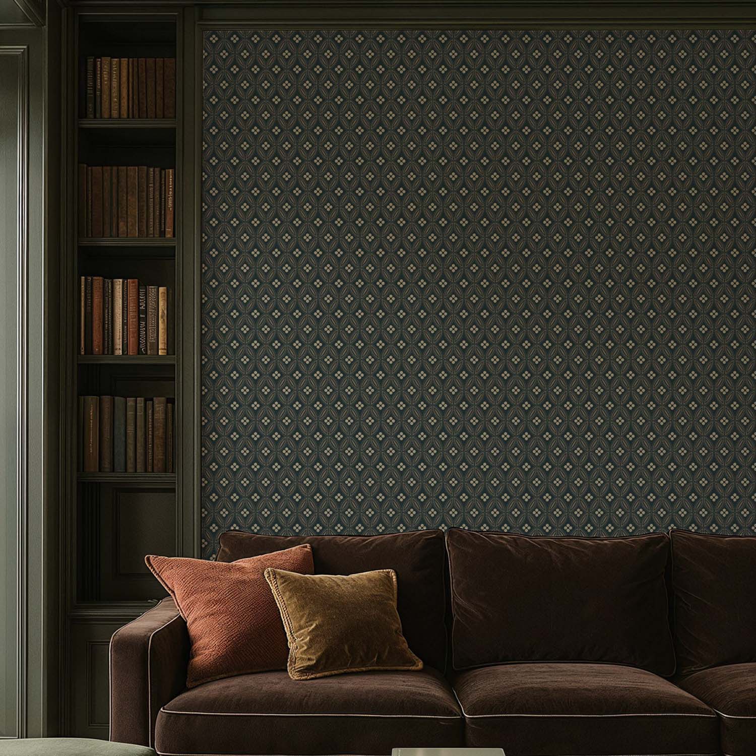 Mitchell Black Stone Lace Wallpaper