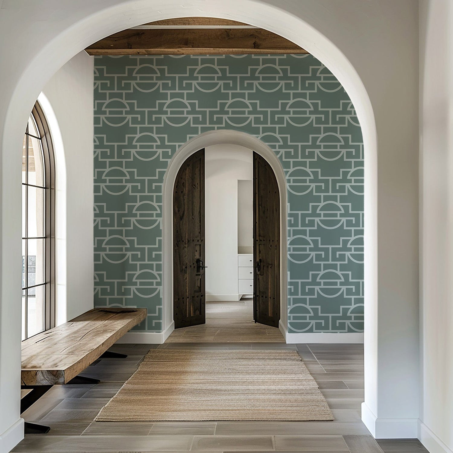 Mitchell Black Vintage Lattice Wallpaper