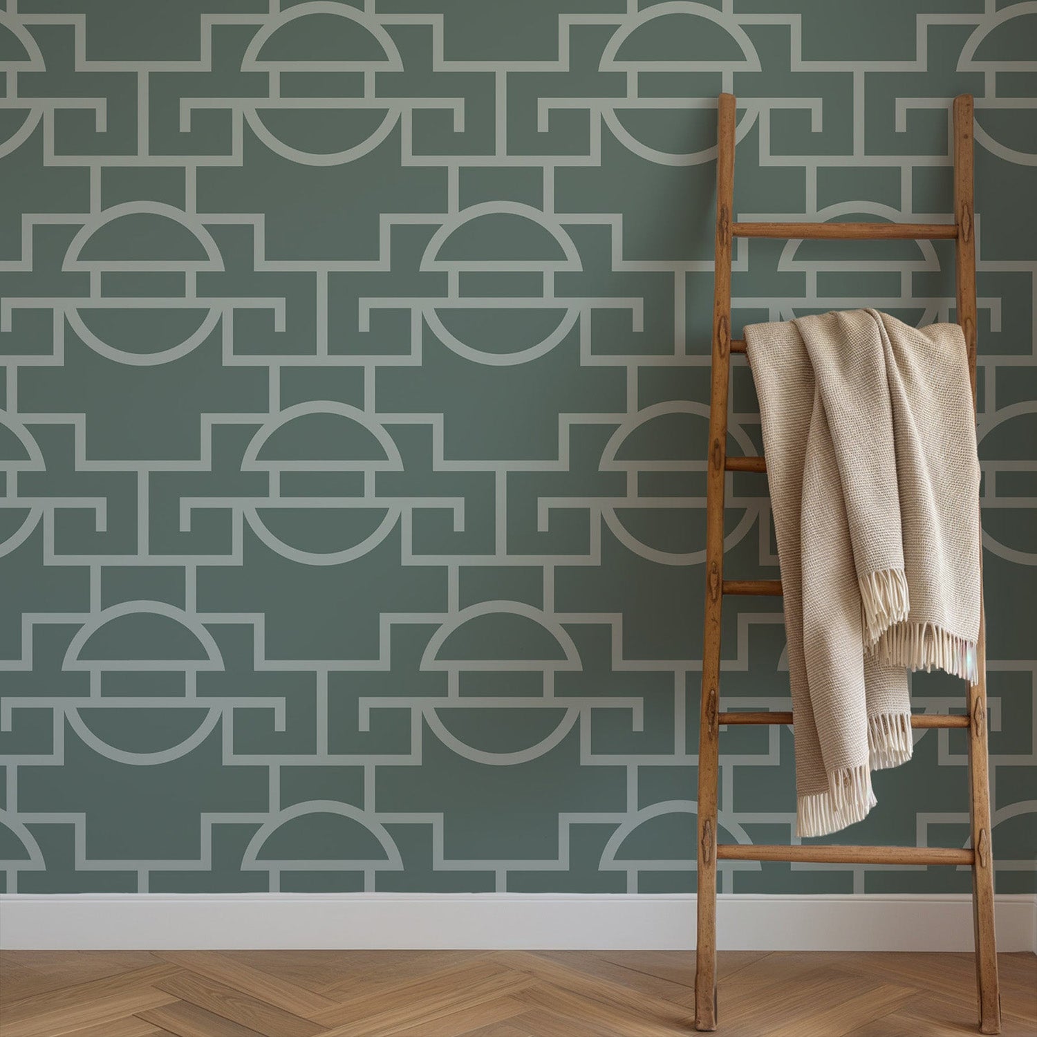 Mitchell Black Vintage Lattice Wallpaper