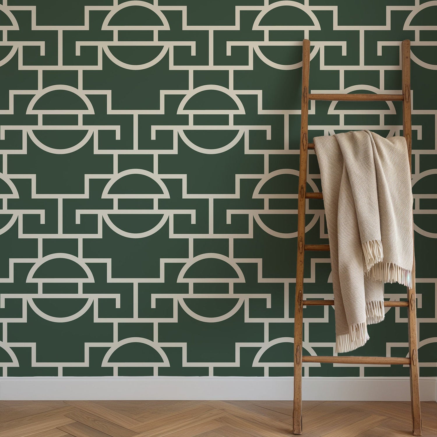 Mitchell Black Vintage Lattice Wallpaper