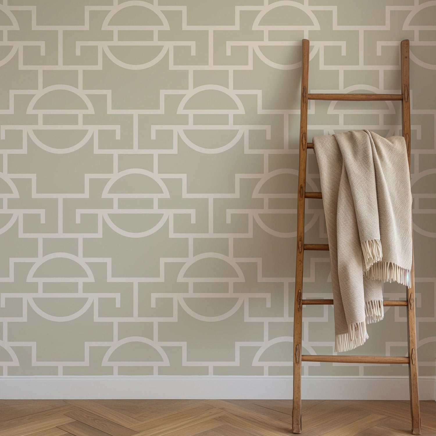 Mitchell Black Vintage Lattice Wallpaper