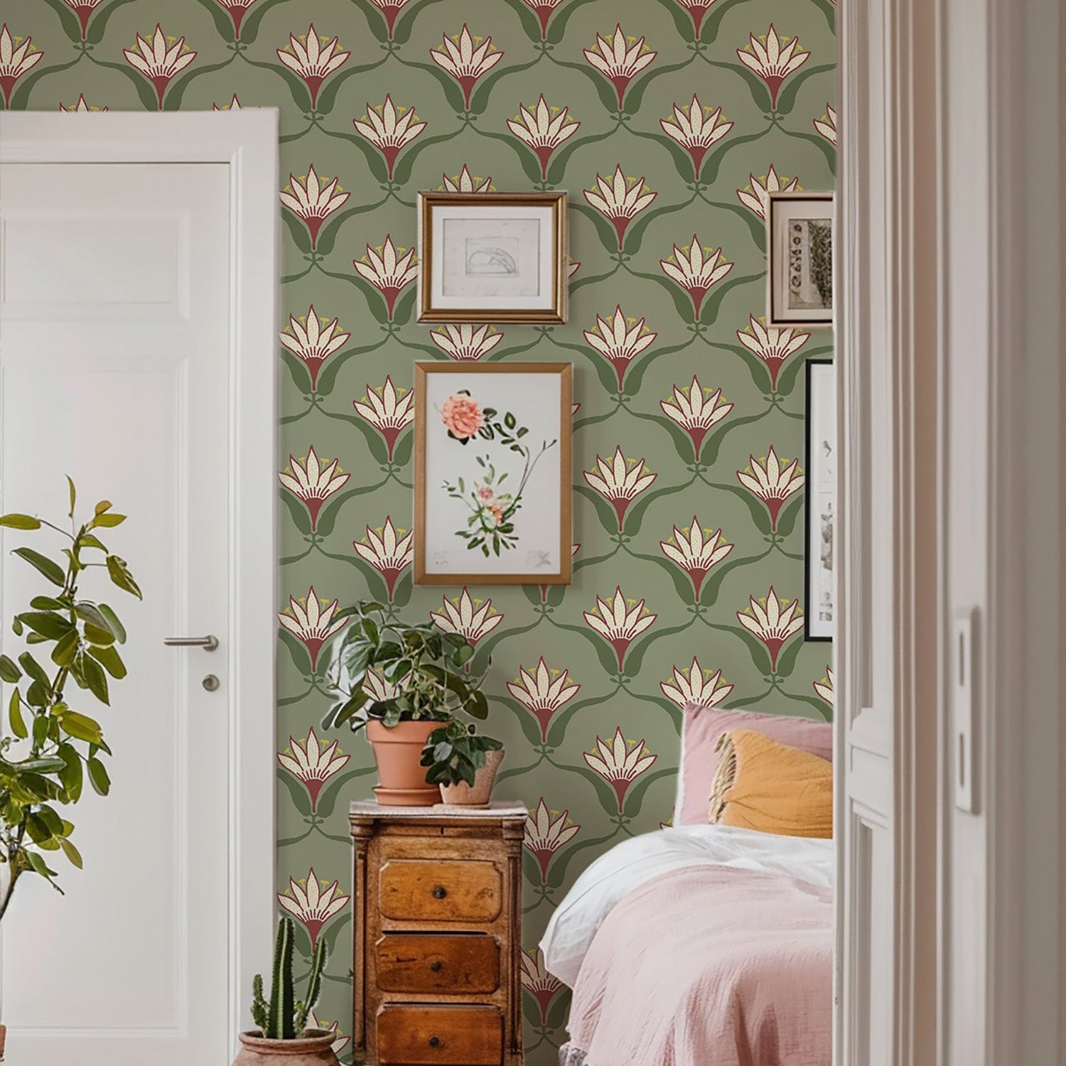 Mitchell Black Wallflower Wallpaper