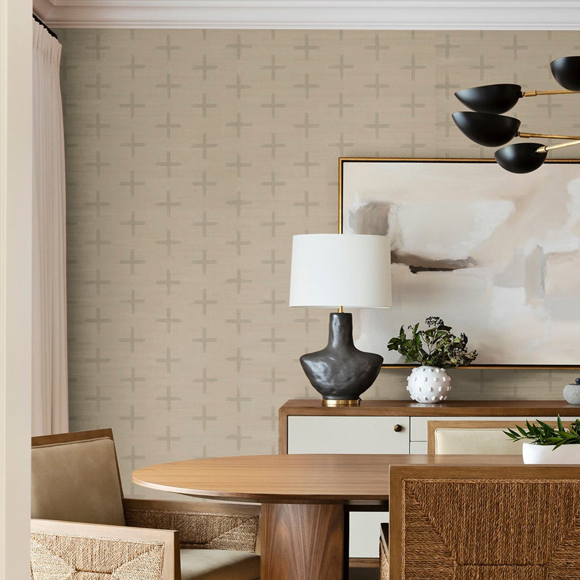 Mitchell Black x Mrs. Parajape Additionally Grasscloth Wallpaper