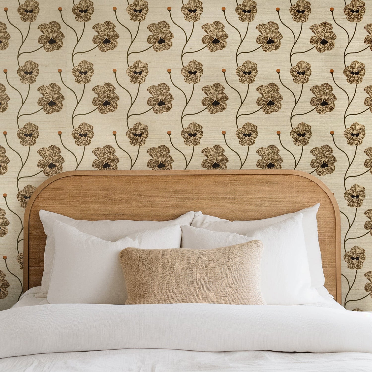 Mitchell Black x Natalie Papier Flourish Grasscloth Wallpaper