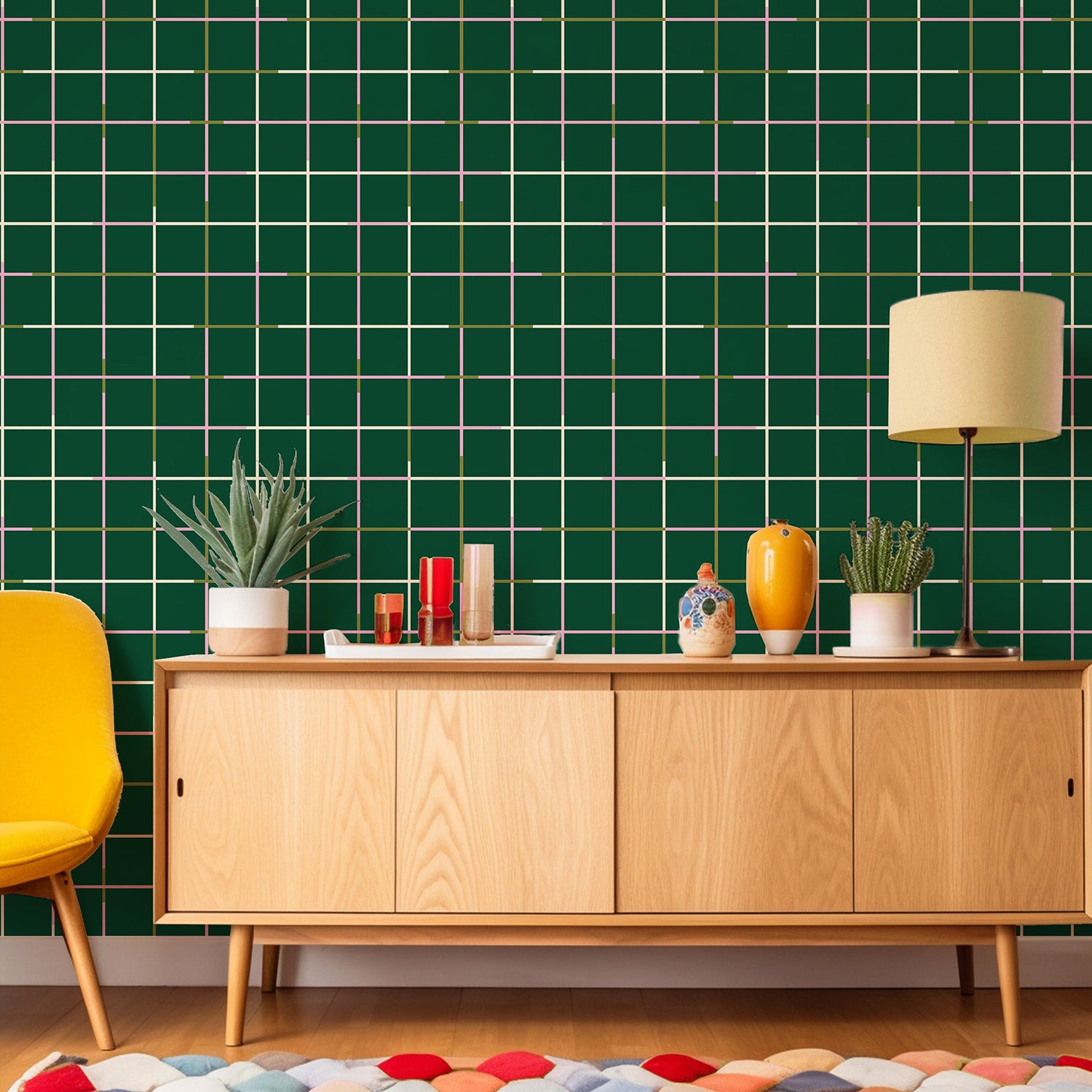 Mitchell Black x Poketo Grid Wallpaper