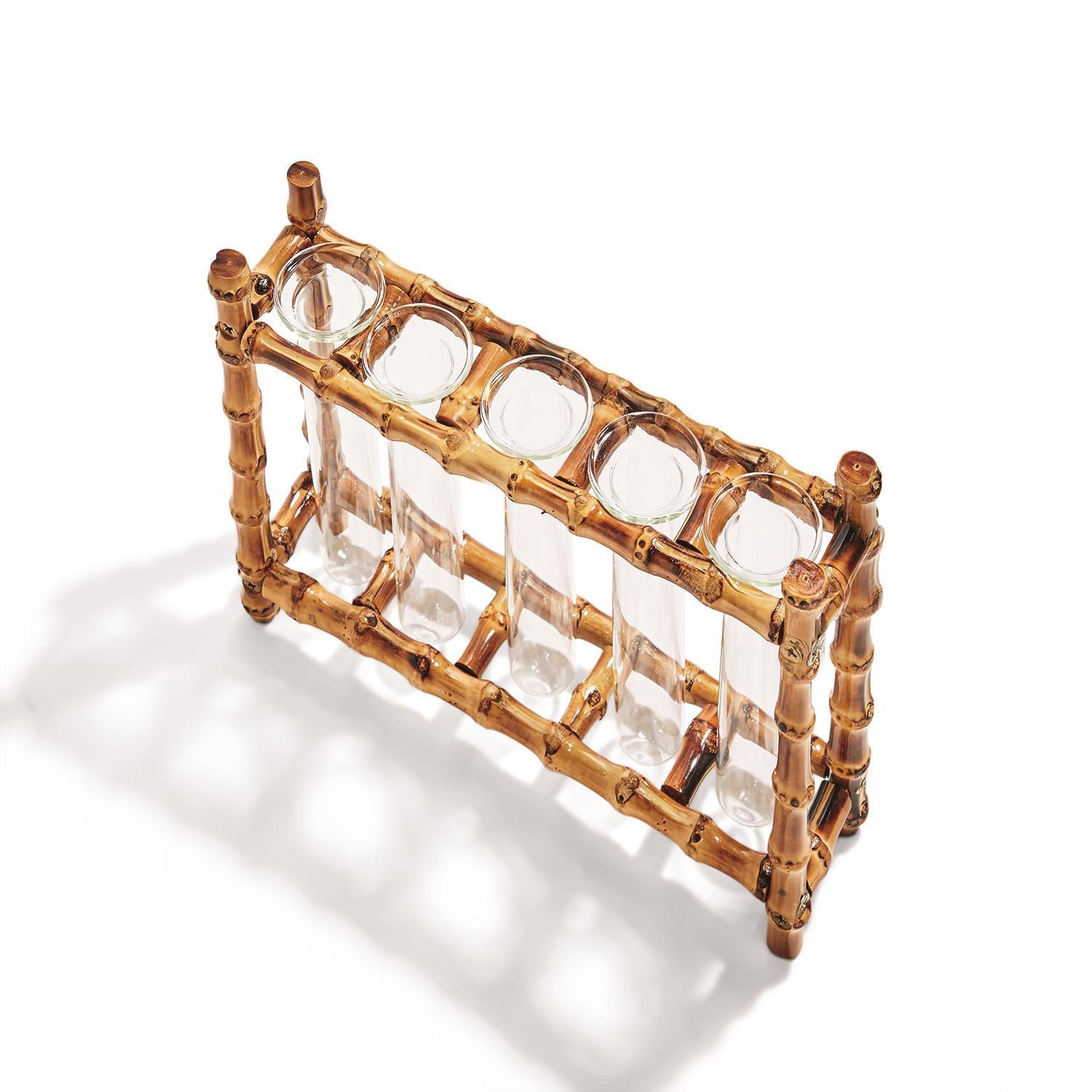 Natural Bamboo Glass Tubes Vase