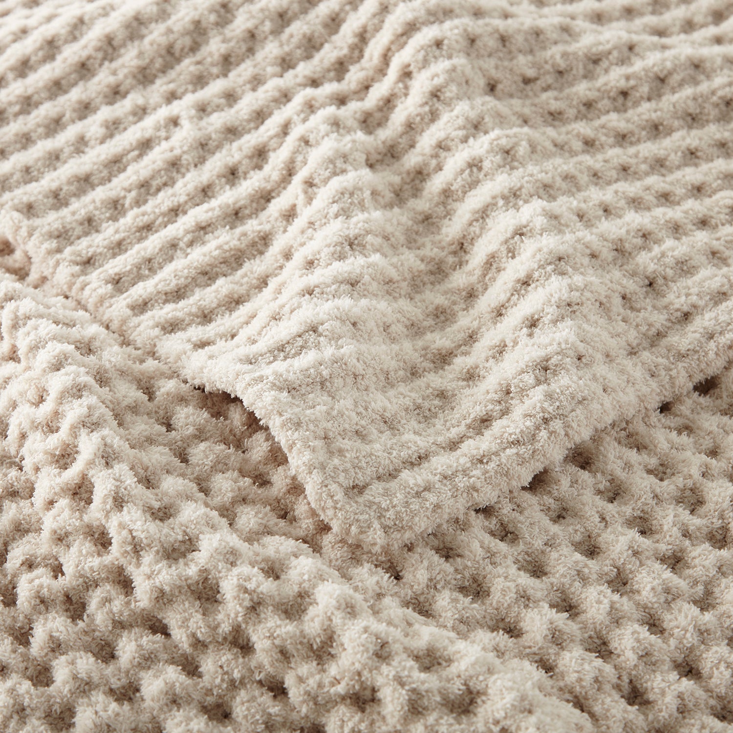 Peacock Alley Cozy Knit Waffle Throw Blanket