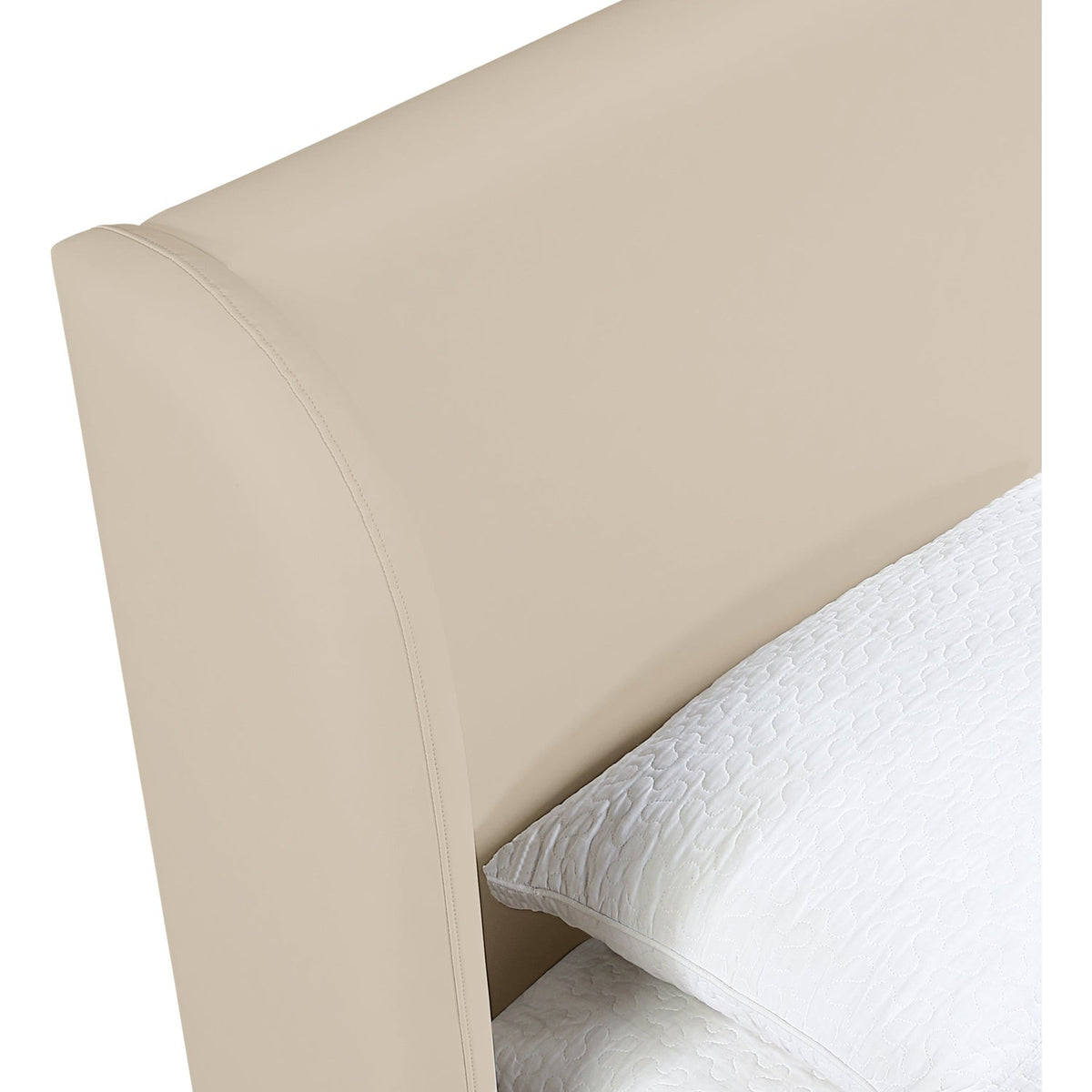 Warby Beige Vegan Leather Upholstered Bed