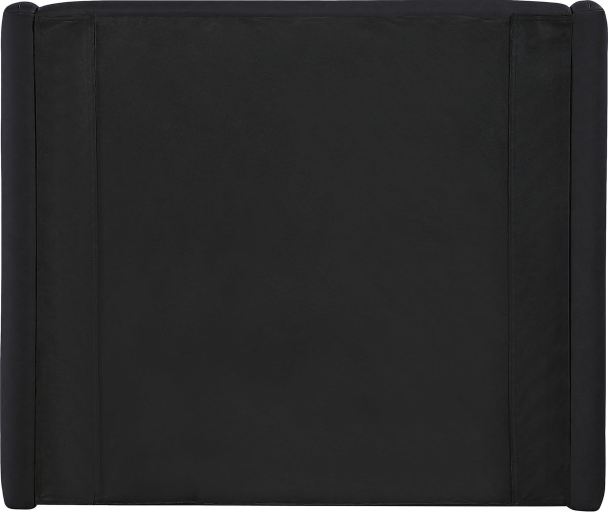 Warby Black Vegan Leather Upholstered Bed