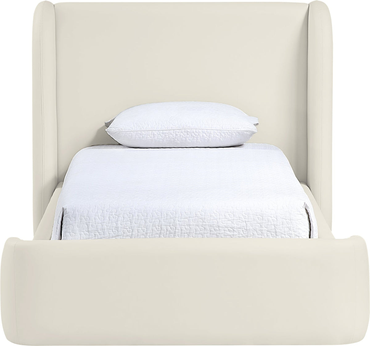 Warby Cream Vegan Leather Upholstered Bed