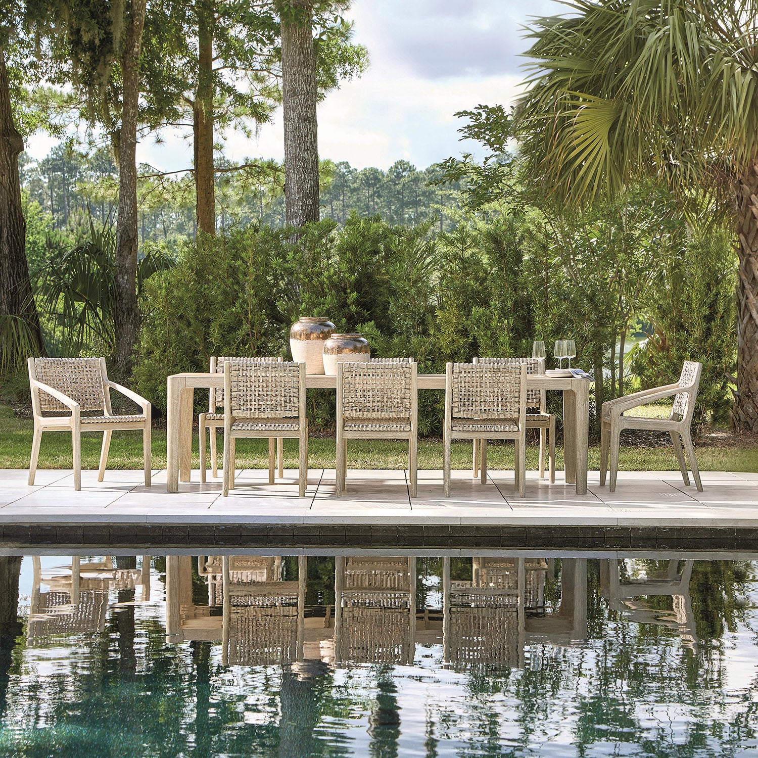 Bernhardt Exteriors Atlas Outdoor Dining Arm Chair Set of 2