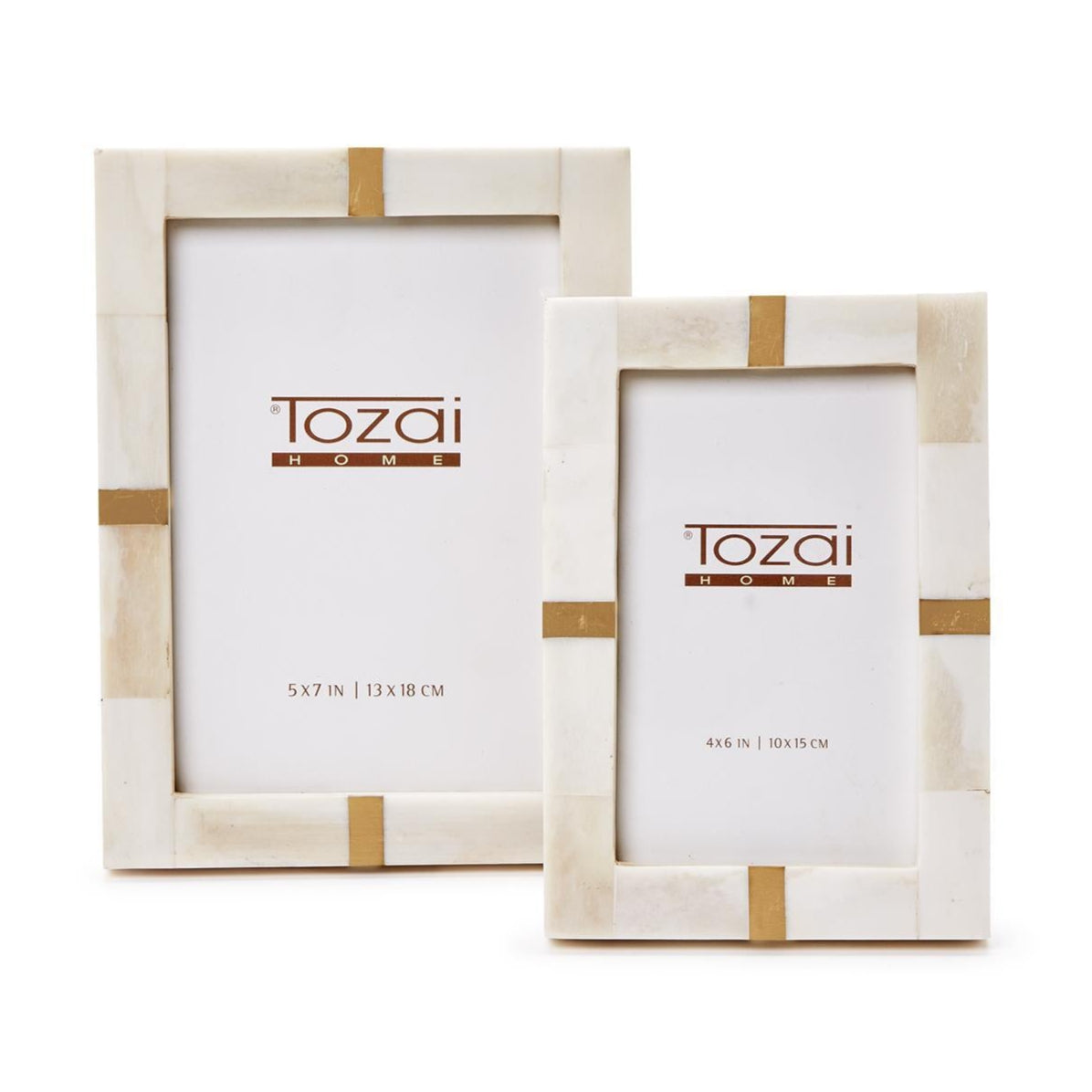 Bone and Brass Photo Frame Set of 2