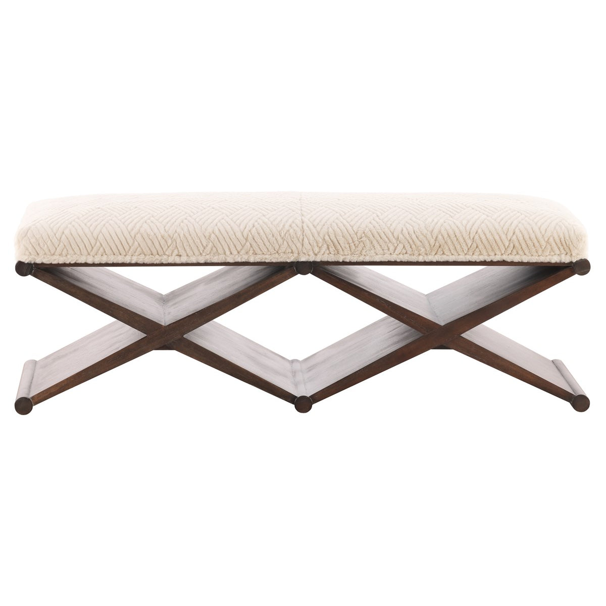 Vanguard Furniture Lafayette Breck Beige Fabric/Coventry Pre-Made Sample Bench