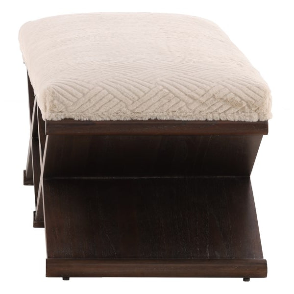 Vanguard Furniture Lafayette Breck Beige Fabric/Coventry Pre-Made Sample Bench