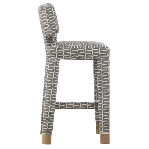 Vanguard Furniture Darby Barstool Boomerang Latte Fabric/Kingdom Dove Welt/Najavo Pre-Made Sample