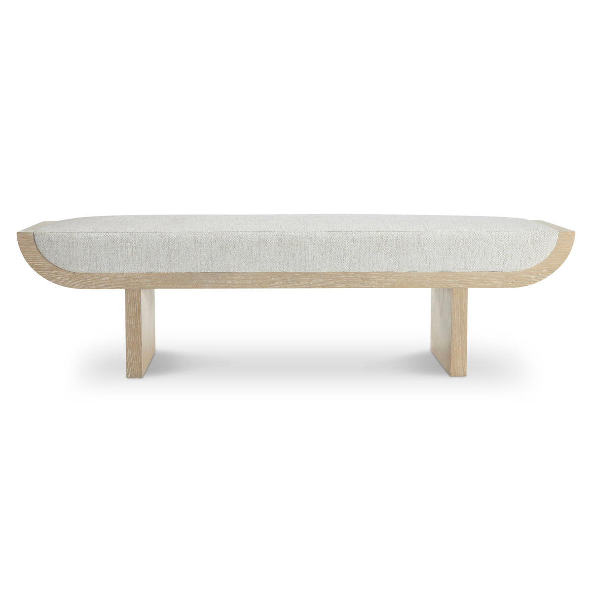 Bernhardt Asana Bench in Tan, angled three-quarter view